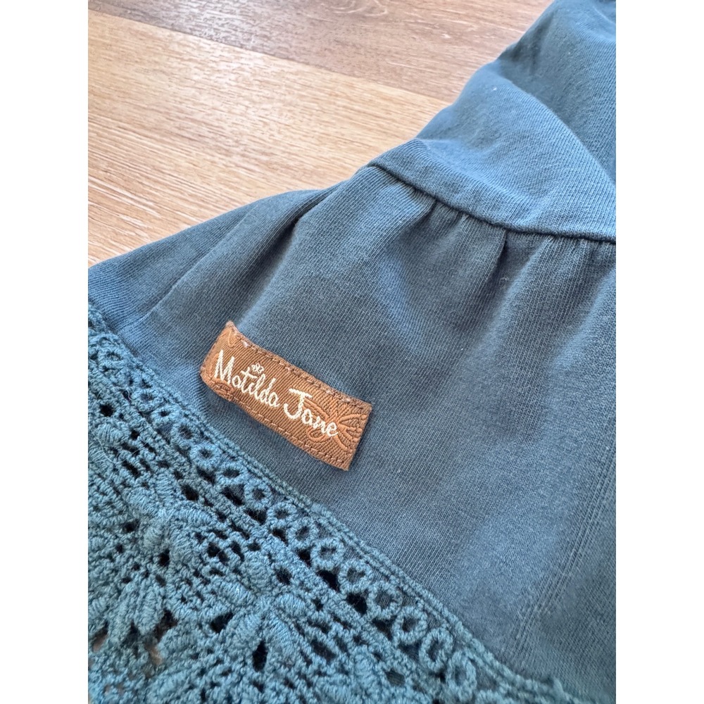 Matilda Jane Make Believe Hold the Key Teal Blue Crochet Lace Dress Womens XS - Picture 2 of 5